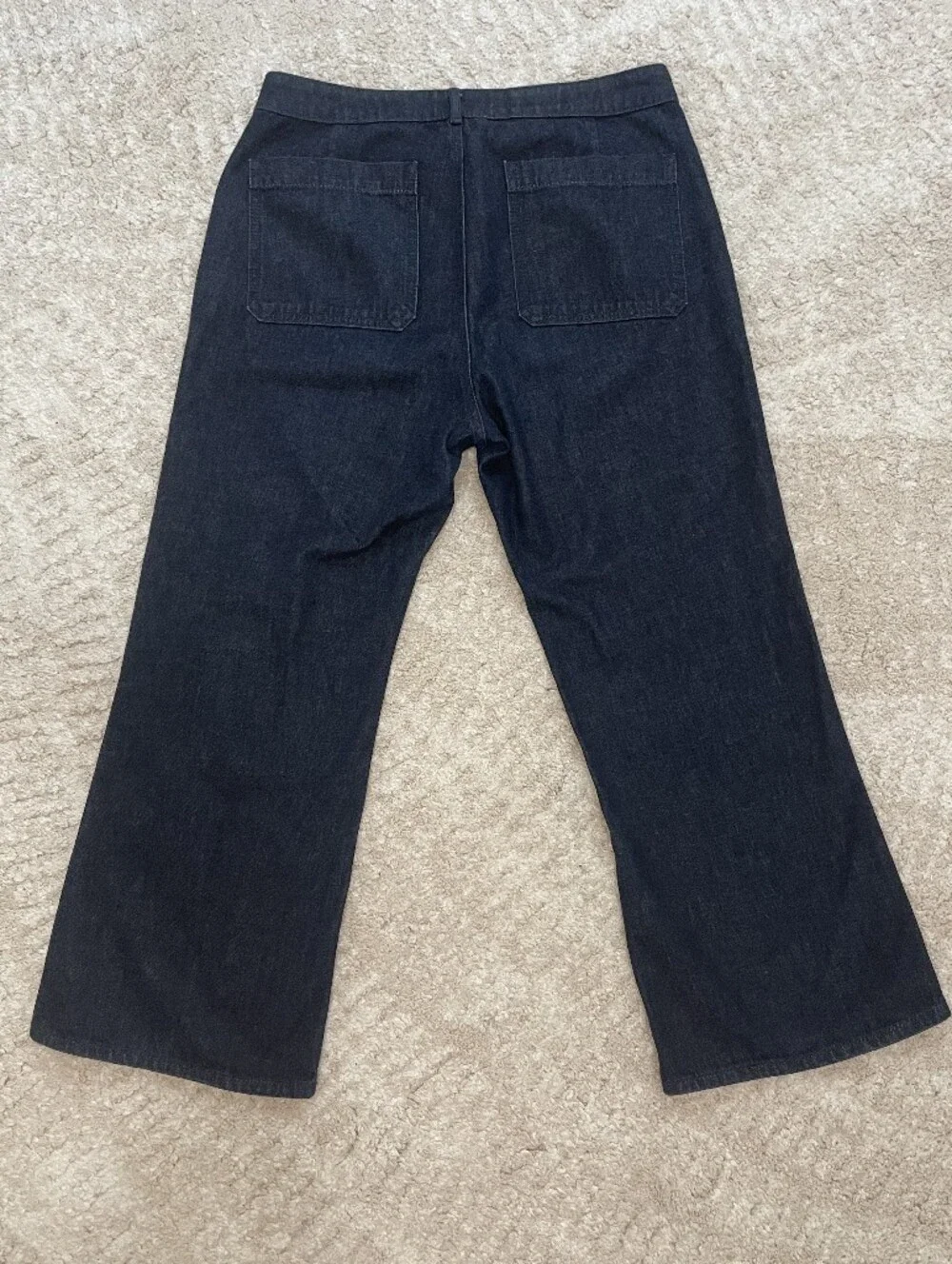 Tory Burch 100% Cotton Dark Indigo Wide-Leg Jeans Size 30